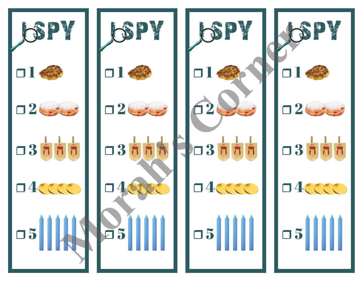 Chanukah sensory packet